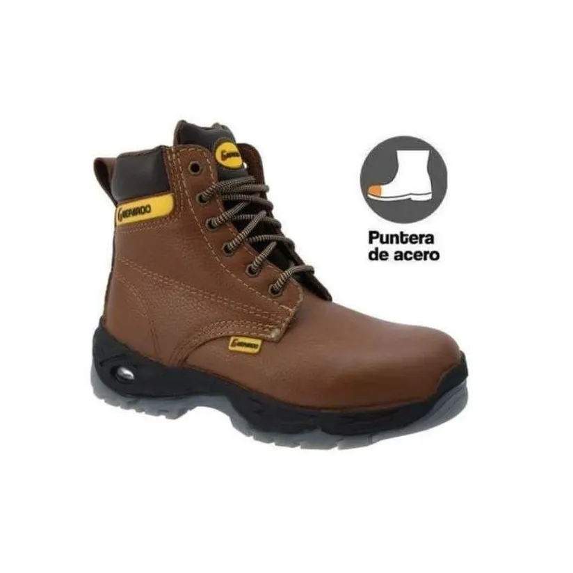 NDP-0503 GUEPARDO Botin de Trabajo Suela Poliuterano Cafe Steel Toe