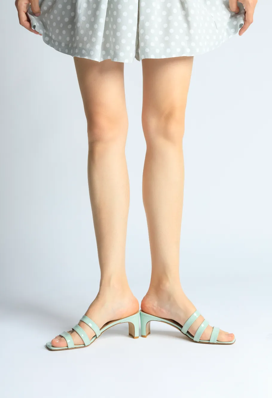 New Heels Mule Sandals In Aquamarine