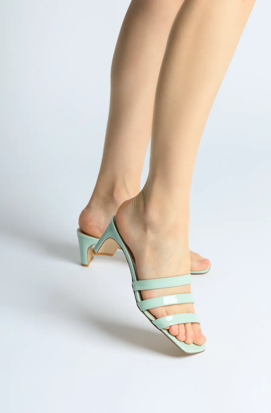 New Heels Mule Sandals In Aquamarine