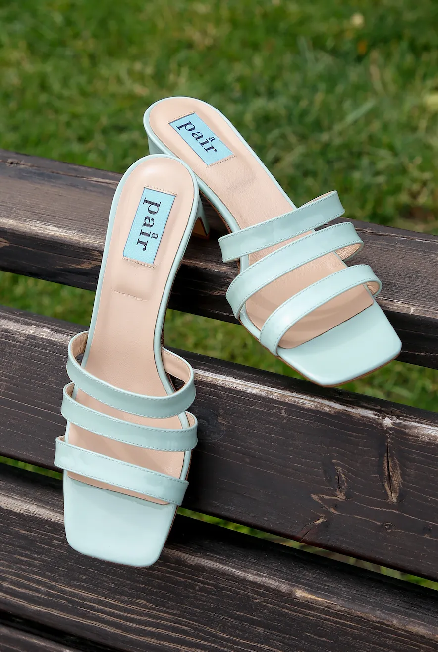 New Heels Mule Sandals In Aquamarine