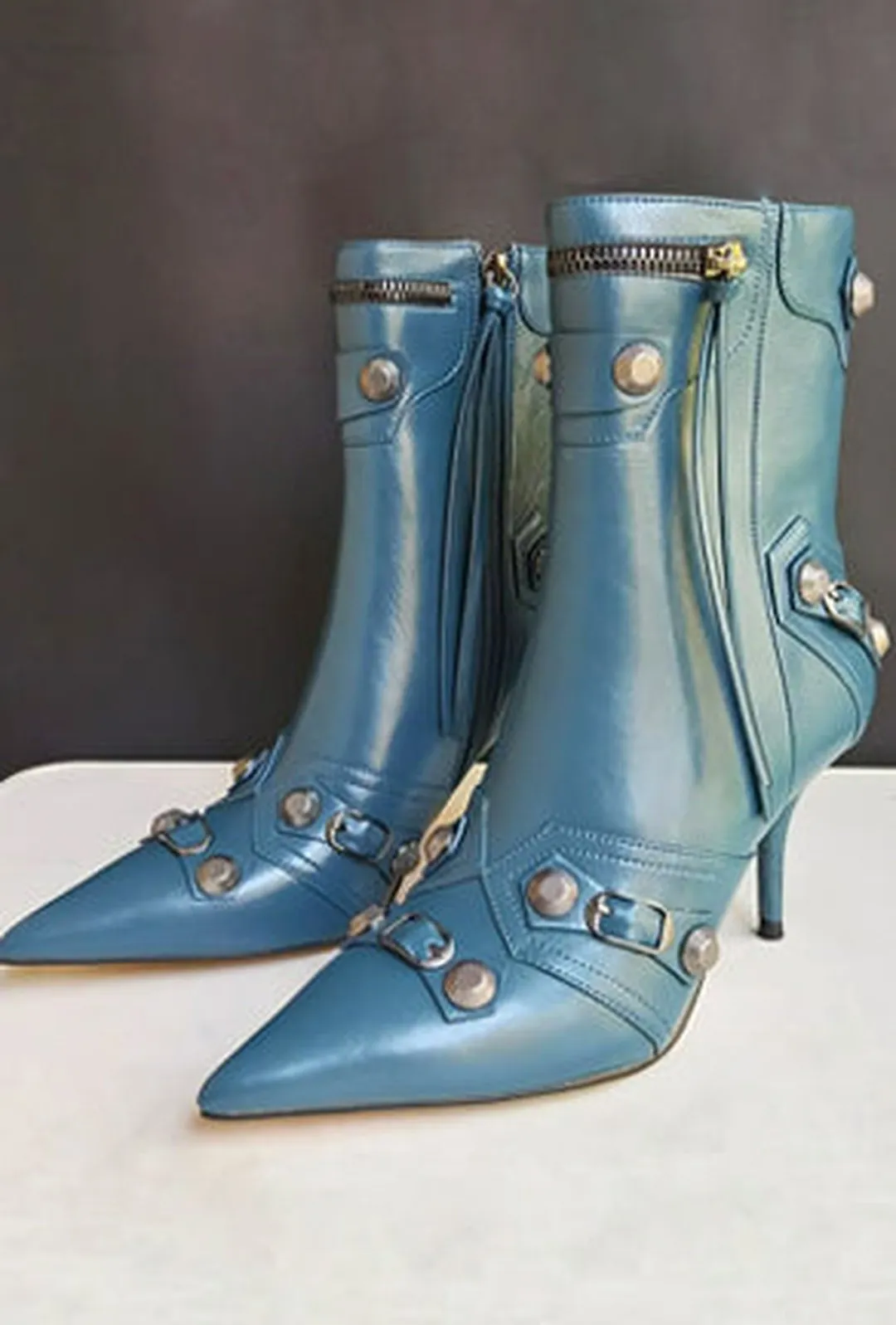 NICHOLETT - ANKLE STUD HEEL BOOTS