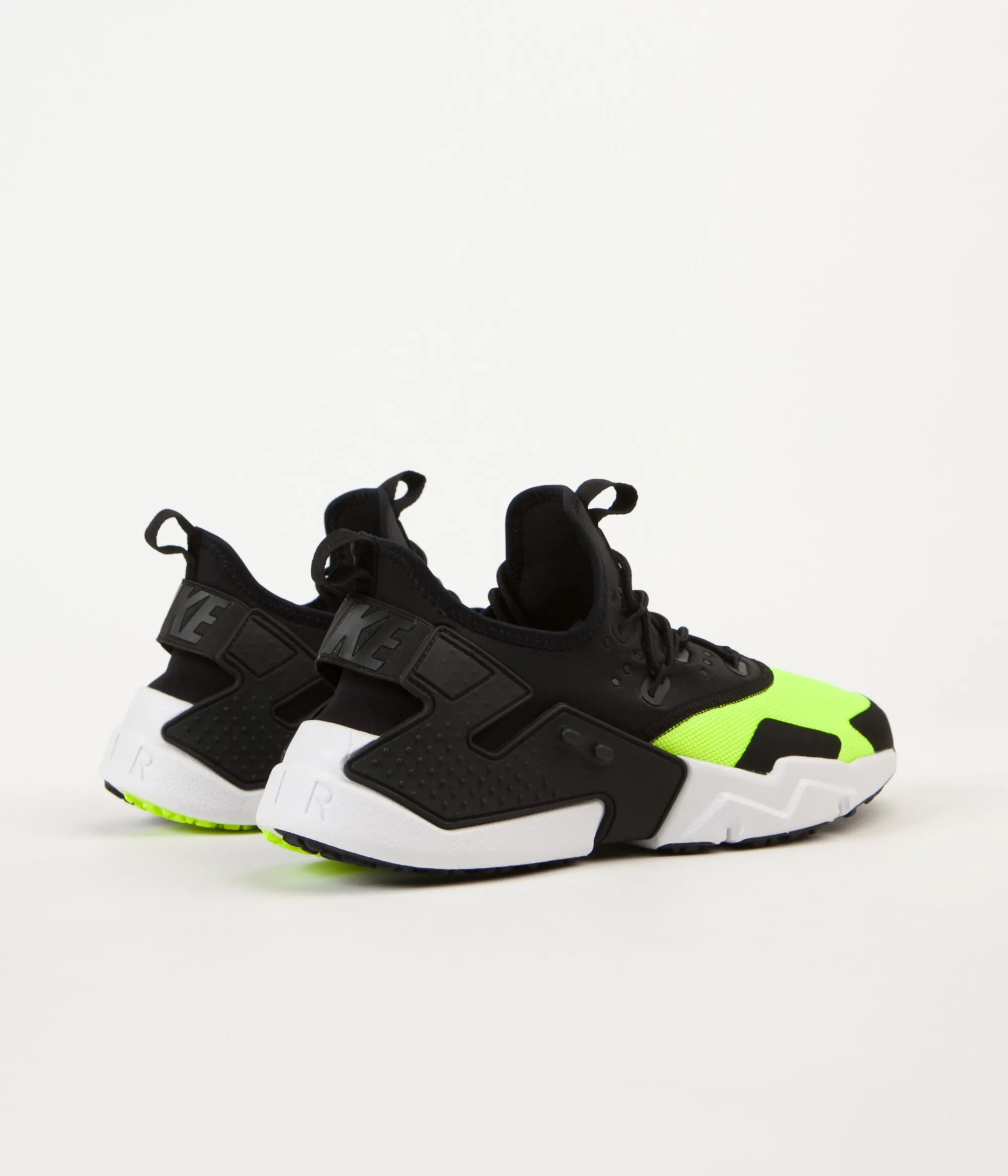 Nike Air Huarache Drift Shoes - Volt / Black - White