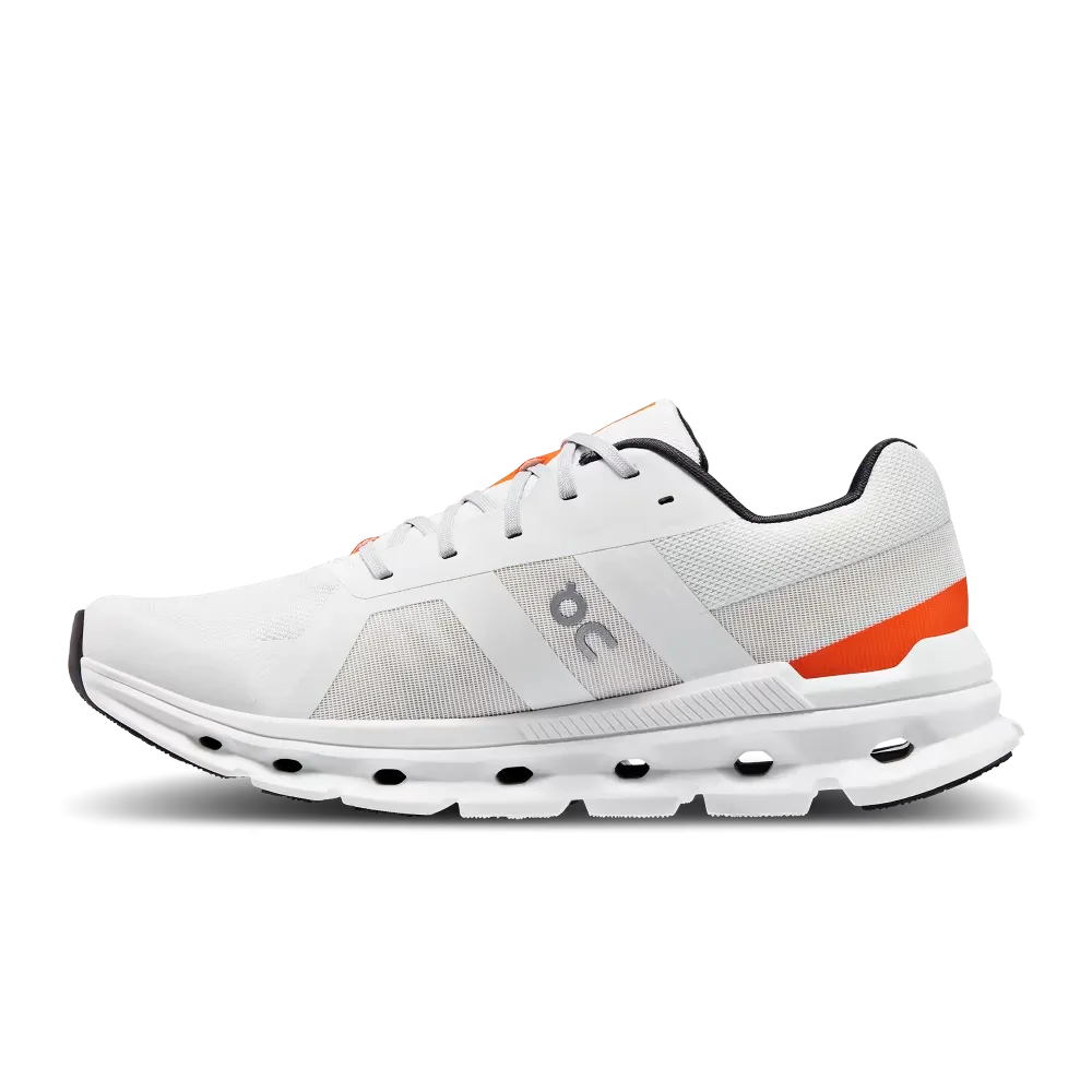 On Running Men's Cloudrunner Shoes - Undyed White / Flame