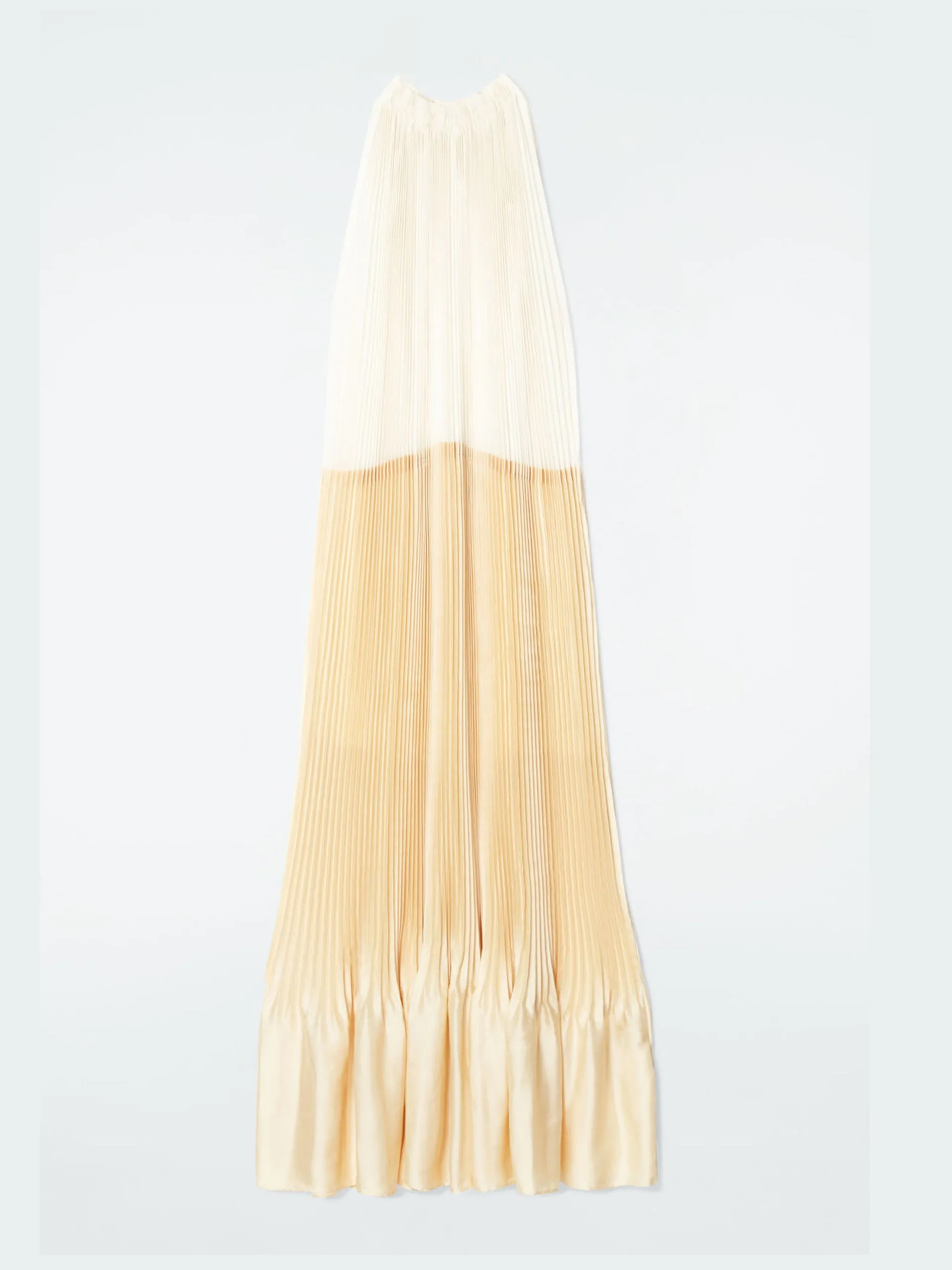 Plissé halterneck maxi dress