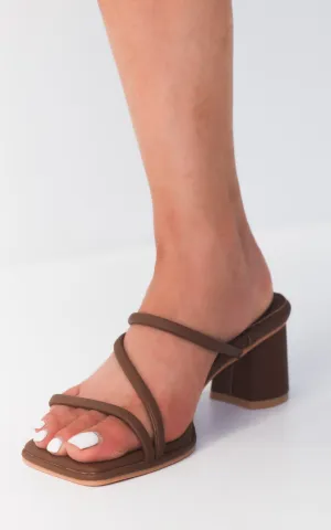 (Preorder) Zella Block Mule Heels - Coffee Brown