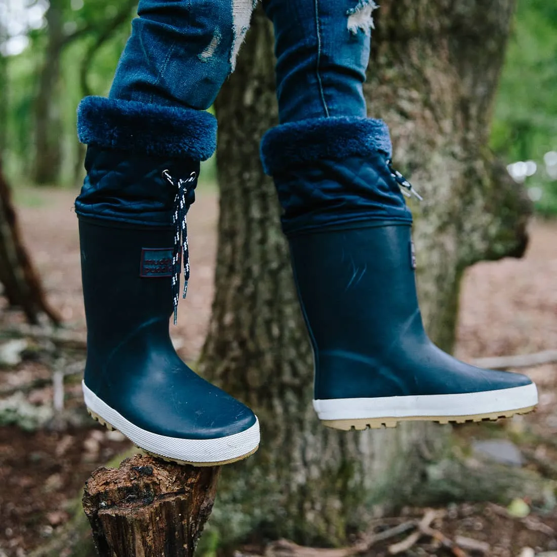 Puddleflex Fleece Lined Wellies Navy