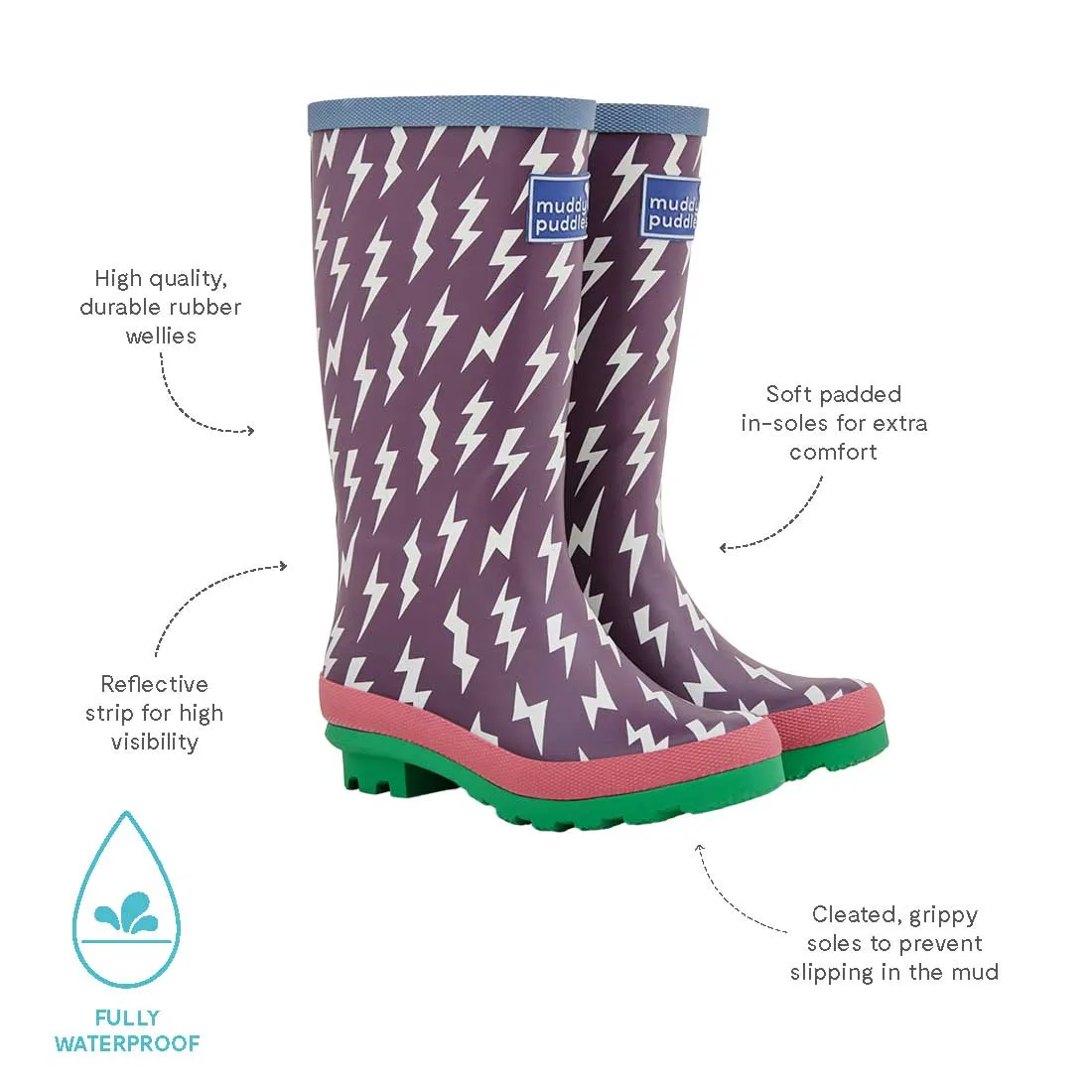 Puddlestomper Wellies Purple