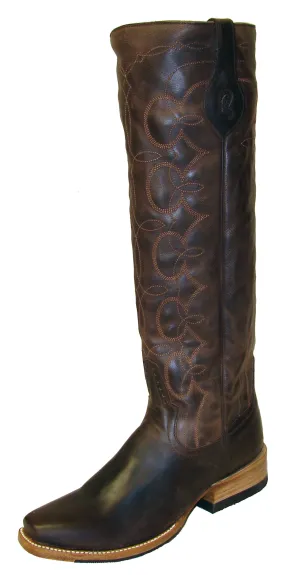 Rod Patrick Chocolate Mad Dog Blunt Toe Boots with 17" Stovepipe Tops