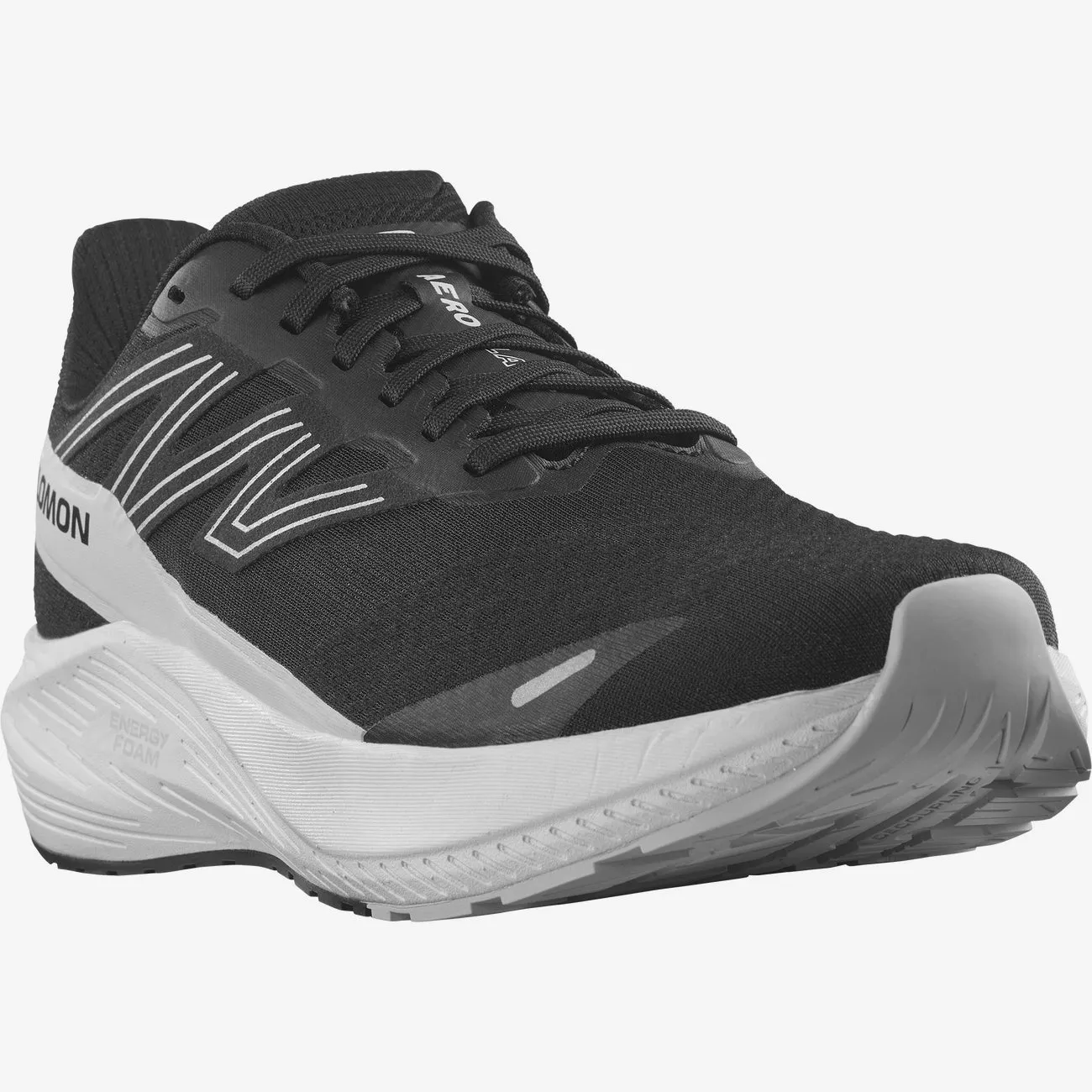 Salomon Men's Aero Blaze Running Shoes in Black White Lunar Rock