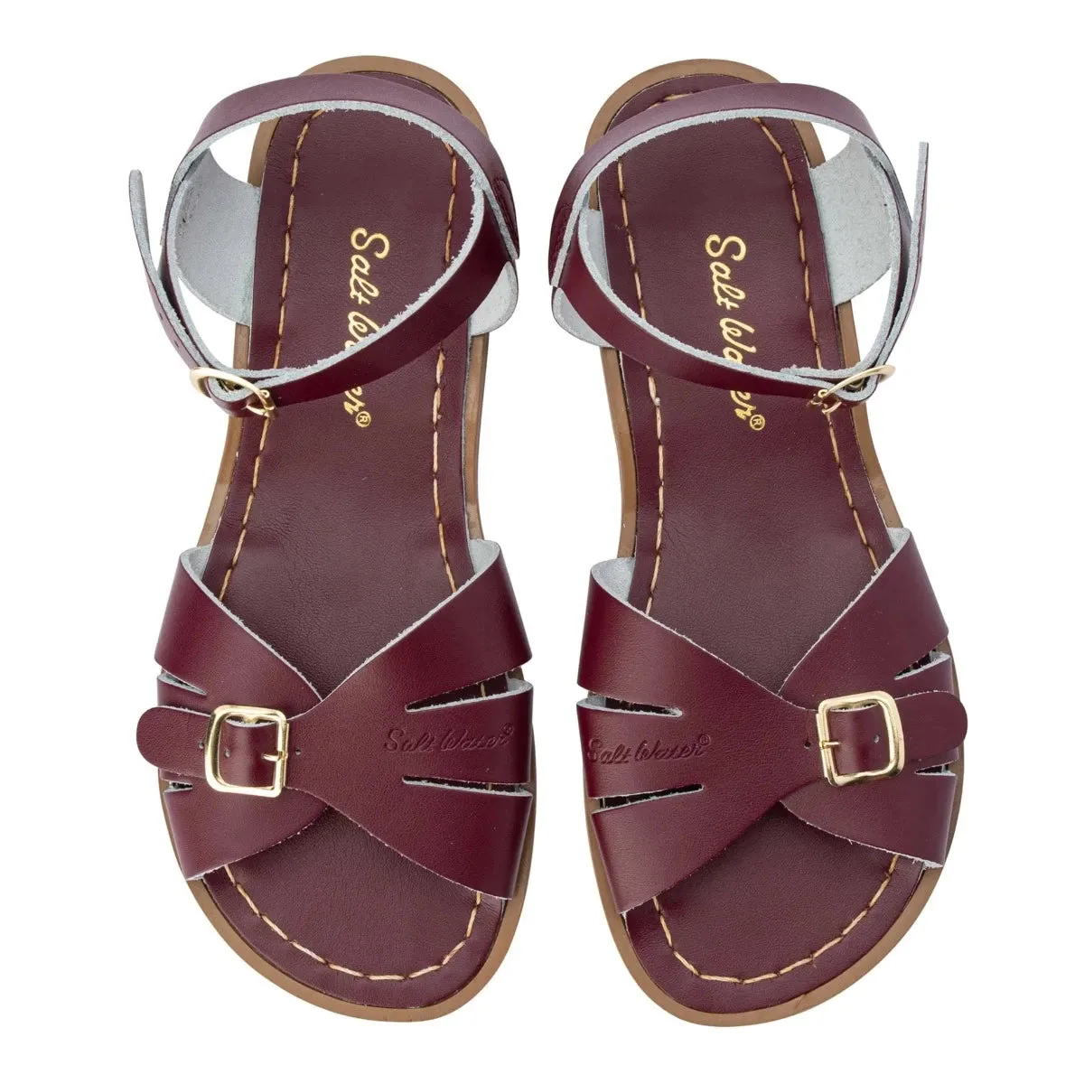 Salt Water Womens Classic Sandals (Claret)