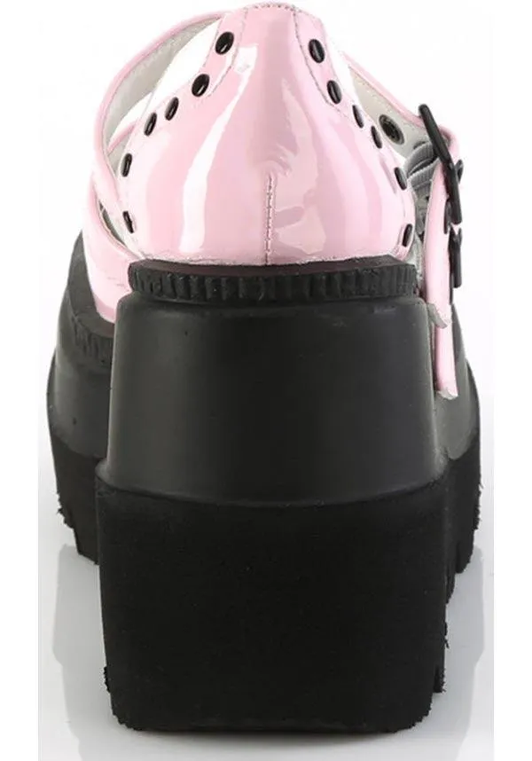 SHAKER-27 [Baby Pink-White Patent] | PLATFORMS [PREORDER]