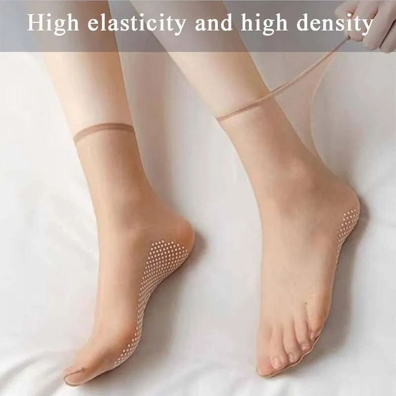 Spring Summer Invisible Slip-resistant Crystal Silk Socks