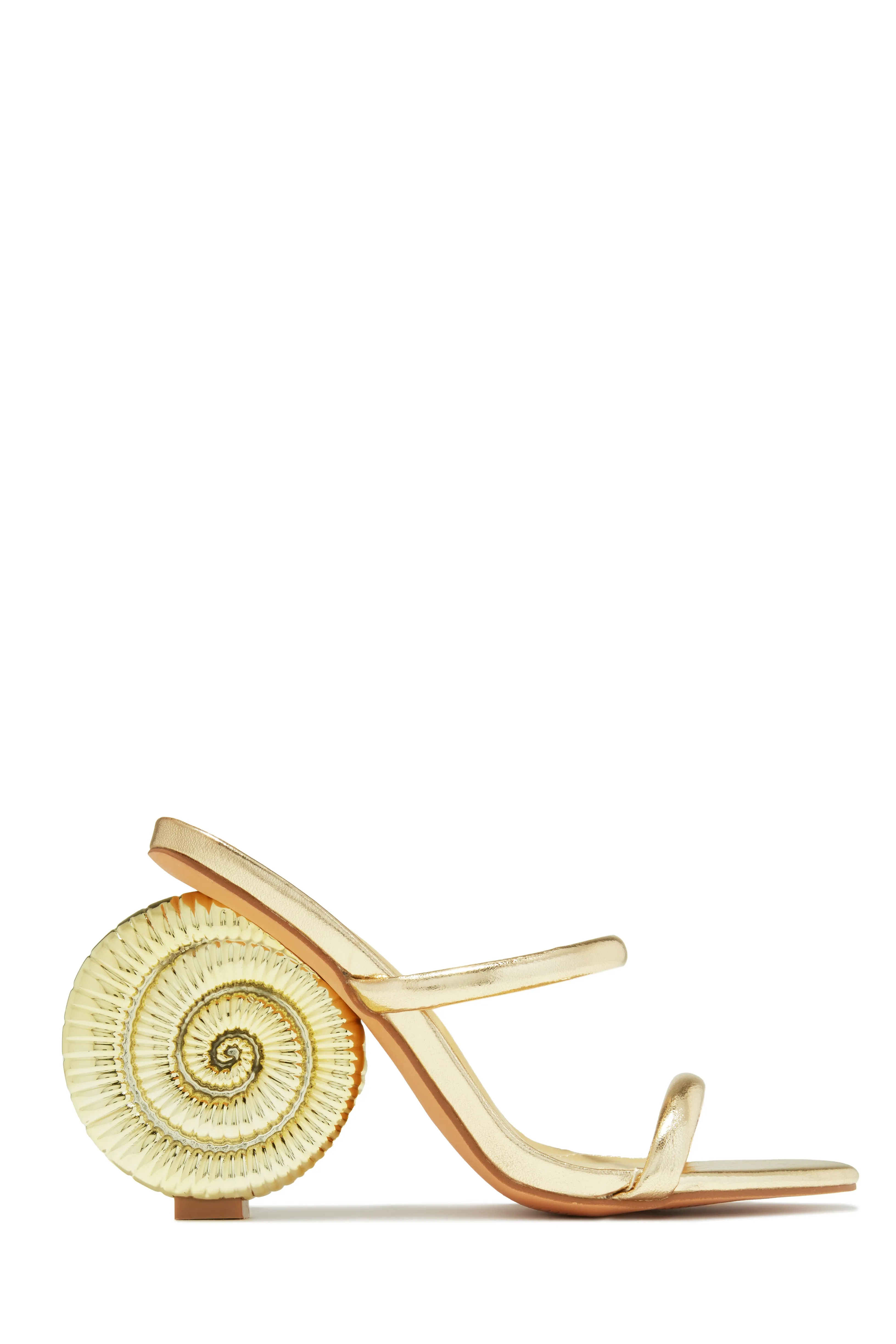 Sunset Waves Sea Shell Mule Heels - Tan