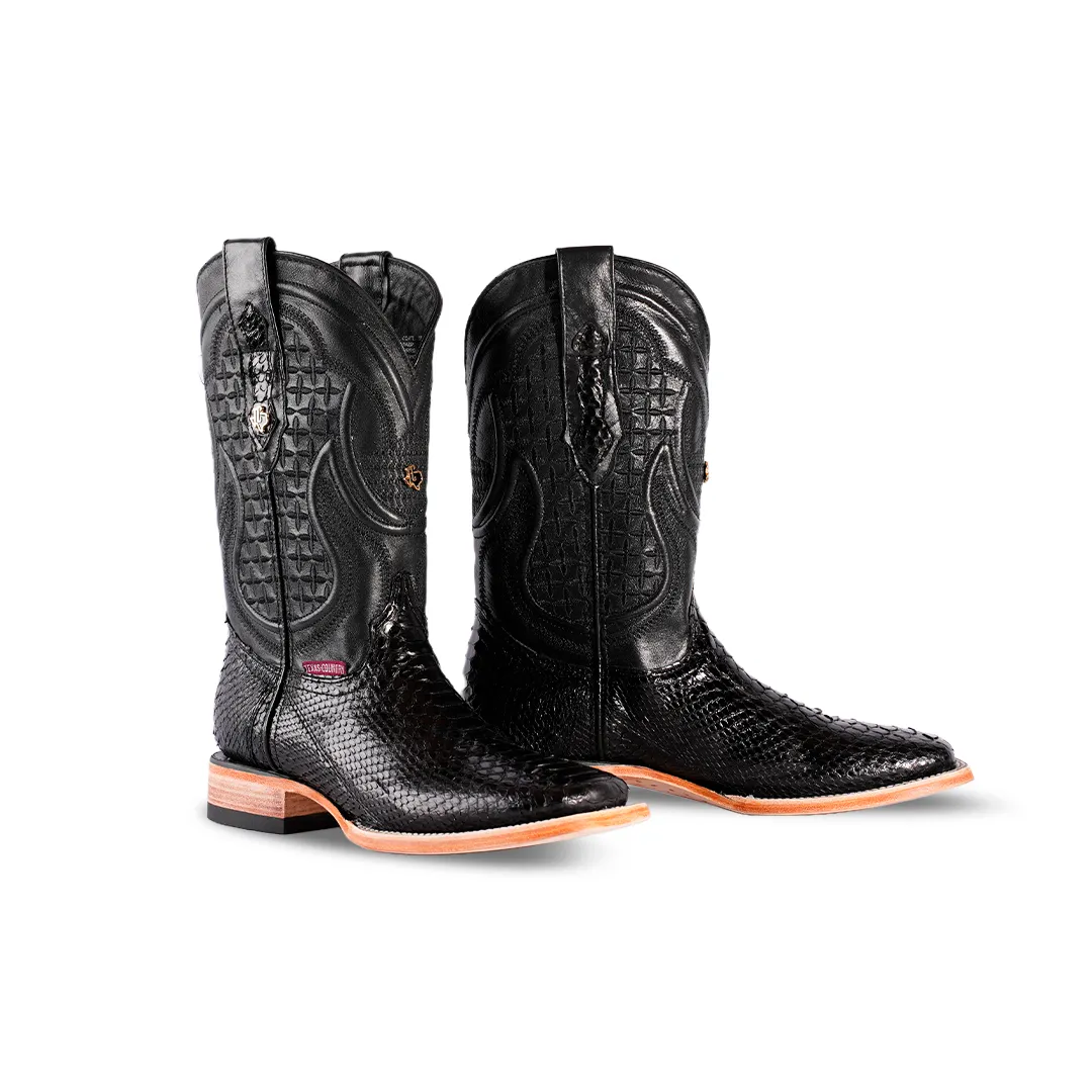 Texas Country Boot Python Black PN30