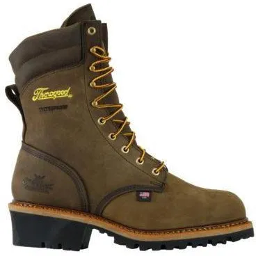 Thorogood Men's Logger 9" ST WP USA Made Work Boot - Brown - 804-3555