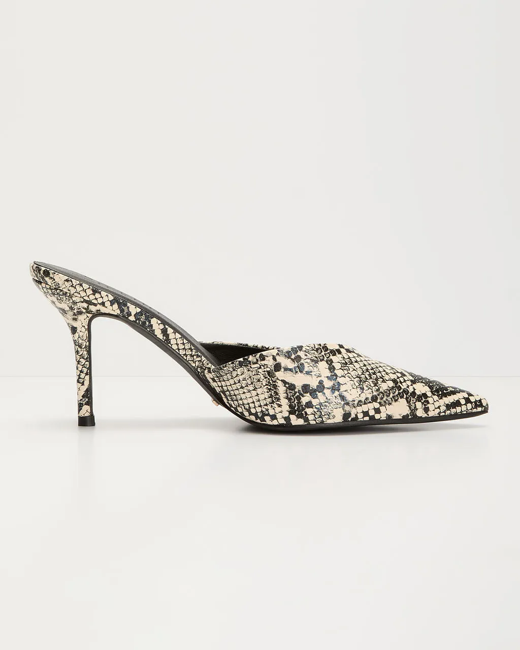 Vixen Snake Print Pointed Toe Mule