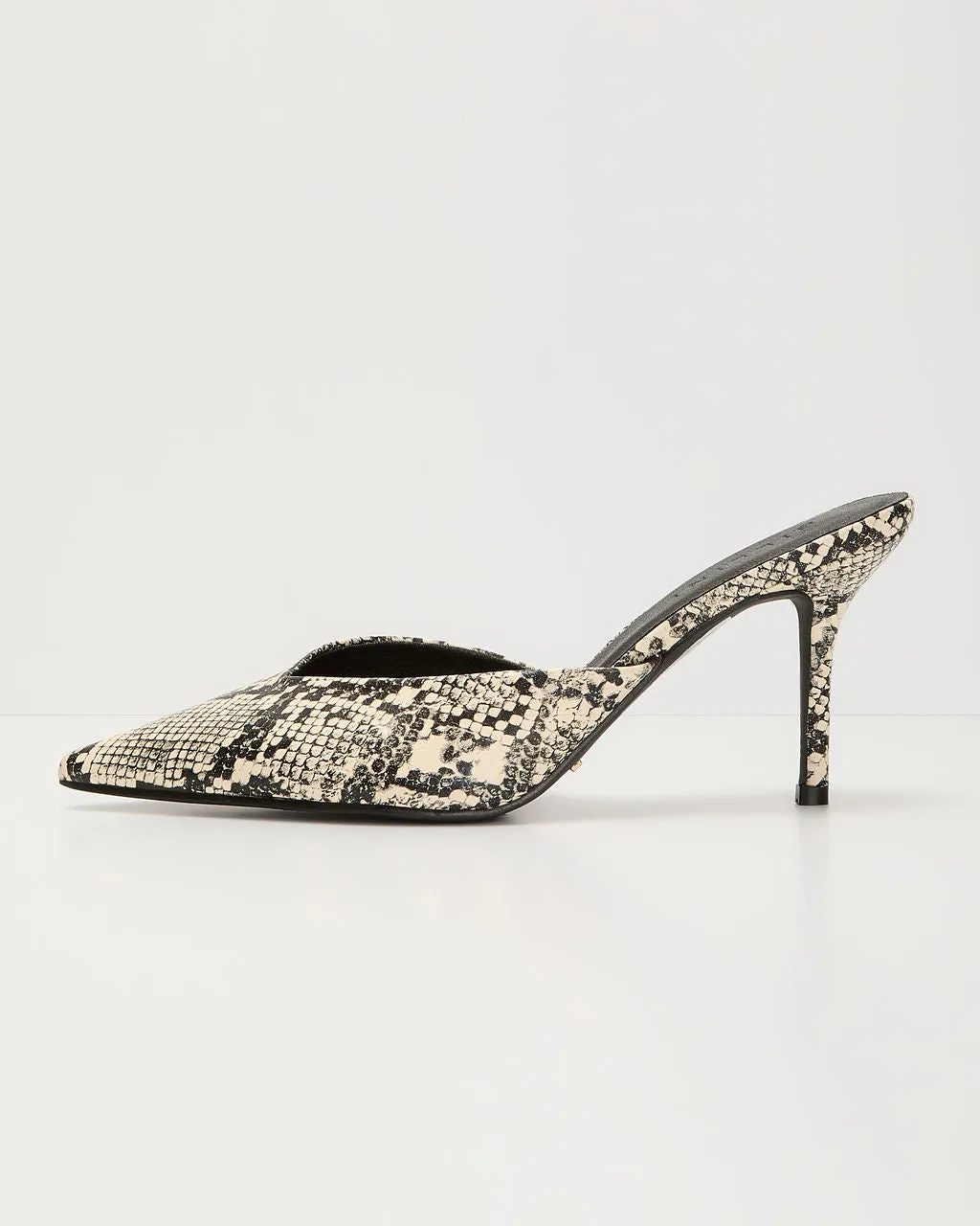 Vixen Snake Print Pointed Toe Mule