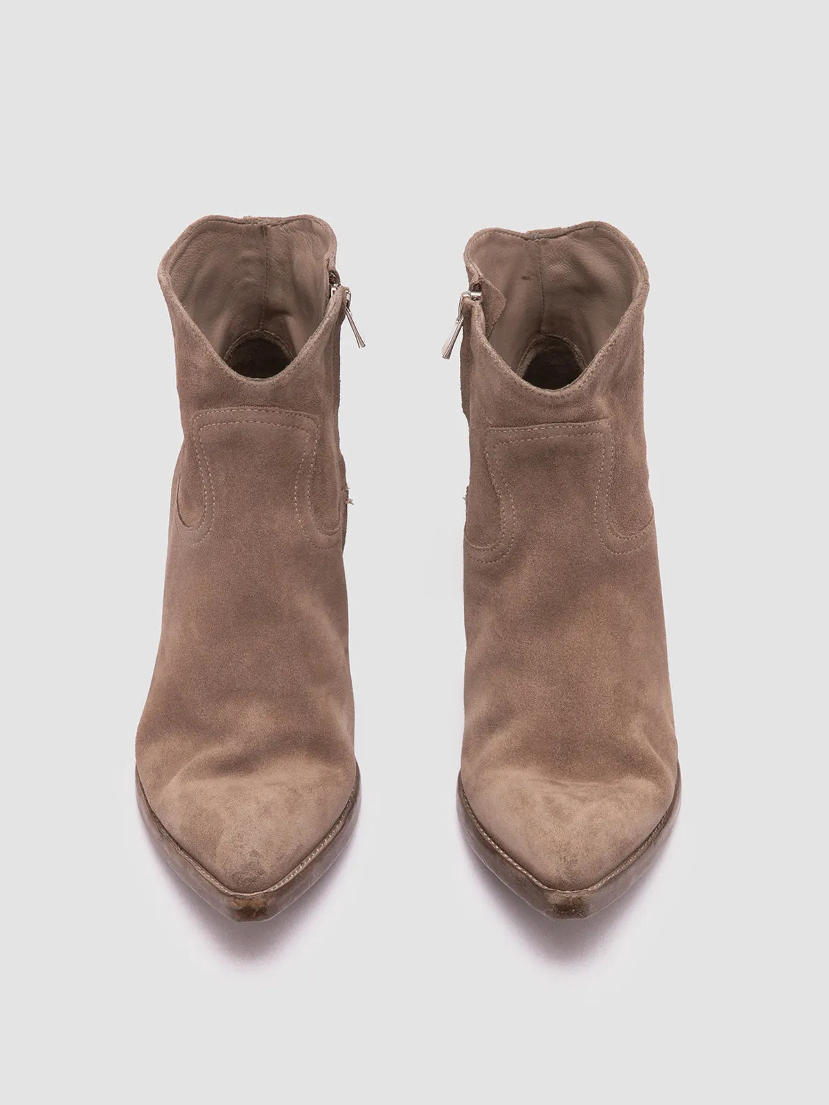 WANDA DD 103 - Taupe Suede Zip Boots