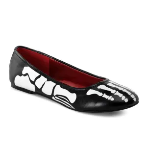 X-Ray-01 Black/White Skeleton Flats