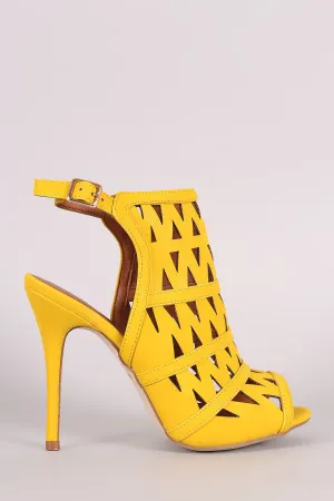 Zigzag Cutout Slingback Mule Heel